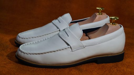 Giày lười nam size nhỏ da bò màu kem ( có size thông thường ). Mã số: M115 - Hình ảnh 2
