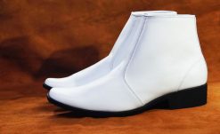 Giày boot nam màu trắng da bò thật. Mã số: B169
