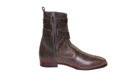 Giày boot nam da bò toàn bộ đế da gót gỗ. Mã số: B198 - Hình ảnh 4