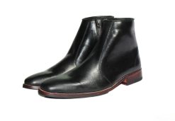 Giày boot nam da bò toàn bộ đế da gót gỗ. Mã số: B196