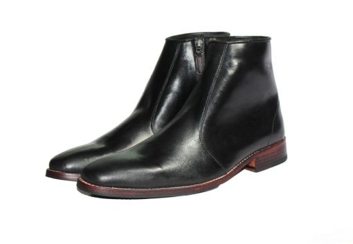 Giày boot nam da bò toàn bộ đế da gót gỗ. Mã số: B196