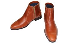 Giày boot nam da bò toàn bộ đế da gót gỗ. Mã số: B197