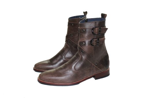 Giày boot nam da bò toàn bộ đế da gót gỗ. Mã số: B198 - Hình ảnh 2