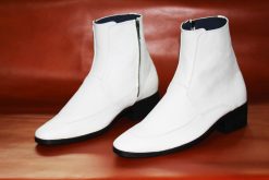 Giày boot nam da bò thật màu trắng. Mã số: B200