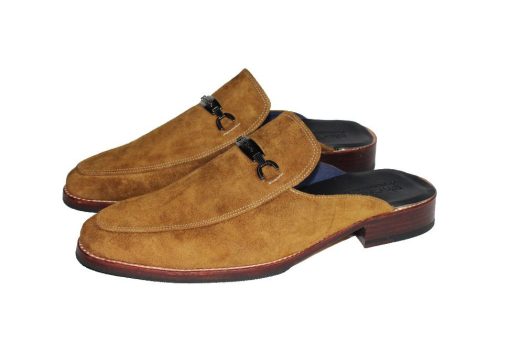 Dép sục nam da bò toàn bộ đế da gót gỗ. Mã số: DS01