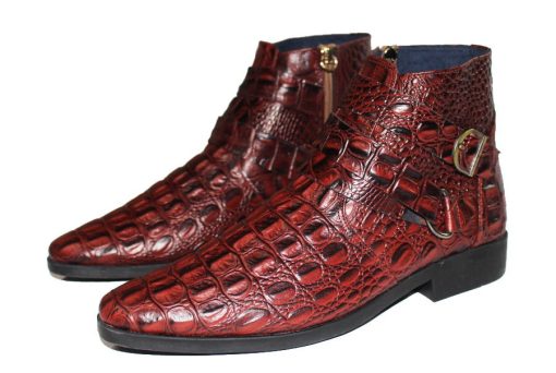 Giày boot nam da bò thật dập vân cá sấu . Mã số: B216
