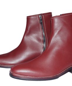 Giày boot nam màu đỏ da bò toàn bộ đế da gót gỗ. Mã số: B221