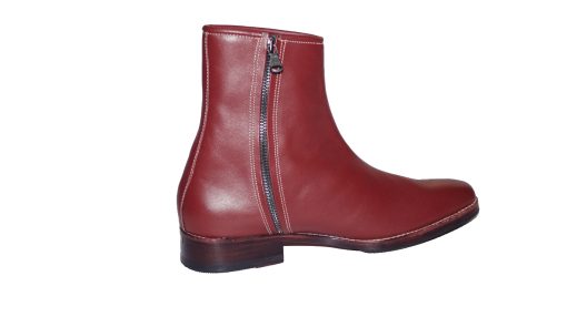 Giày boot nam màu đỏ da bò toàn bộ đế da gót gỗ. Mã số: B221 - Hình ảnh 3
