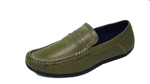 Giày mọi nam màu xanh lá da bò thật. Mã số: M133 - Hình ảnh 2