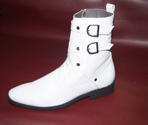 Giày boot nam màu trắng da bò thật. Mã số: B231 - Hình ảnh 2