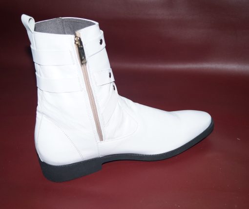Giày boot nam màu trắng da bò thật. Mã số: B231 - Hình ảnh 3