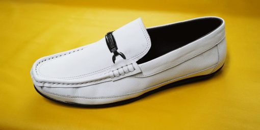 Giày mọi nam màu trắng da bò thật. Mã số: M140 - Hình ảnh 2