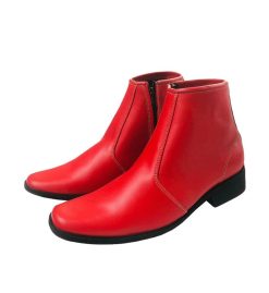 Giày boot nam màu đỏ da bò thật. Mã số: B244