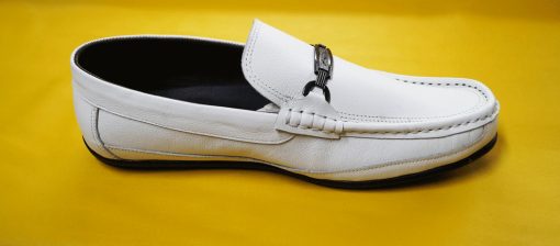 Giày mọi nam màu trắng da bò thật. Mã số: M140 - Hình ảnh 3