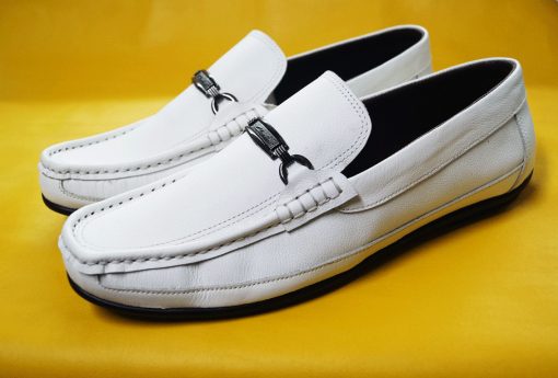 Giày mọi nam màu trắng da bò thật. Mã số: M140