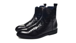 Giày boot nam da bò thật dập vân rắn. Mã số: B250