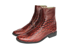 Giày boot da vân cá sấu nâu da bò thật . Mã số: B264