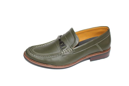 Giày mọi nam xanh rêu da bò thật. Mã số: M155 - Hình ảnh 2