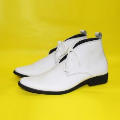Giày Chukka Boots màu trắng da bò thật. Mã số: B273