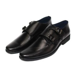 Giày Monkstrap nam màu đen da bò thật. Mã số: T294