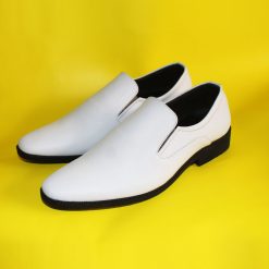 Giày tây Loafer màu trắng da bò thật. Mã Số: T297