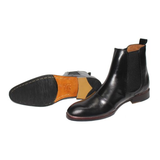 Giày Chelsea Boots đế da gót gỗ màu đen da bò thật. Mã số: B275 - Hình ảnh 4