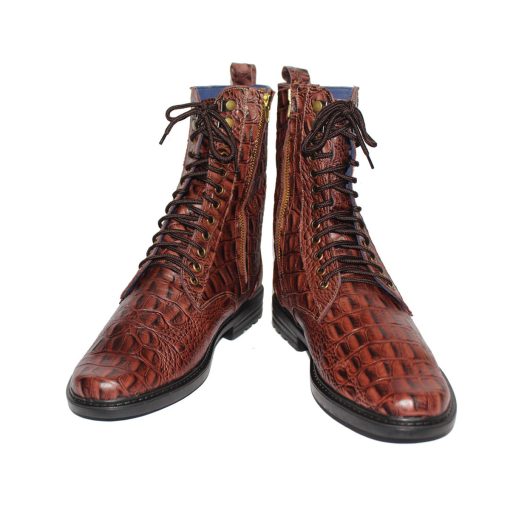 Giày Dress Boots da bò thật dập vân cá sấu. Mã số: B276 - Hình ảnh 2
