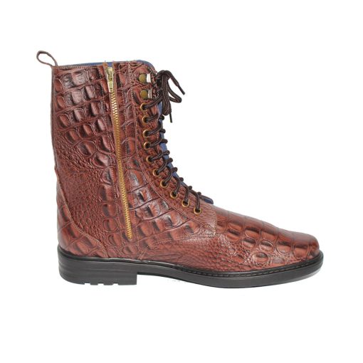Giày Dress Boots da bò thật dập vân cá sấu. Mã số: B276 - Hình ảnh 4