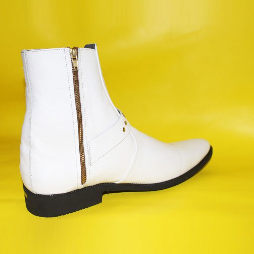 Giày boot da bò màu trắng da bò thật. Mã số: B279 - Hình ảnh 2