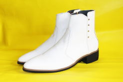 Giày boot nam màu trắng da bò thật. Mã số: B283