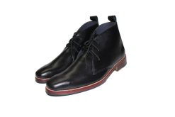 Giày boots cổ lửng đế da gót gỗ da bò thật. Mã số: B298