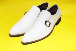 Giày tây nam loafer da bò màu trắng. Mã số: T325