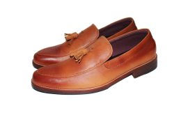 Giày Tây Nam Loafer Da Bò Thật Đế Da Gót Gỗ. Mã Số: T339
