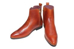 Giày Boots Nam Mũi Nhọn Màu Bò Da Bò Thật. Mã Số: B306