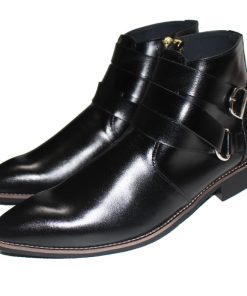 Giày Zippers boot cổ lửng nam Da Bò Thật. Mã Số: B320