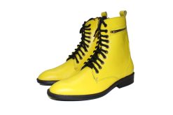 Giày boot nam màu vàng cột dây Da Bò Thật. Mã Số: B323