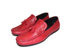Giày mọi nam da bò thật màu đỏ. Mã số: M178
