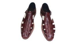 Giày Rọ Nam Màu Nâu Da Bò Thật Đế Da Gót Gỗ . Mã số: R21