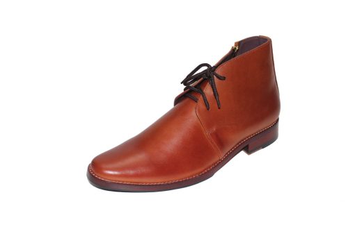 Giày boots cổ lửng đế da gót gỗ da bò thật. Mã số: B332 - Hình ảnh 3