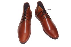 Giày boots cổ lửng đế da gót gỗ da bò thật. Mã số: B332