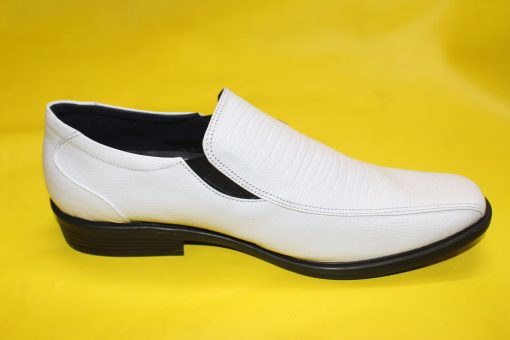 Giày Tây Nam Loafer màu trắng Da Bò Dập Vân Cá Sấu Trắng. Mã Số: T353 - Hình ảnh 2