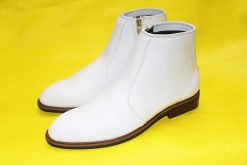 Giày Boots Nam Màu Trắng Da Bò Thật . Mã số: B340