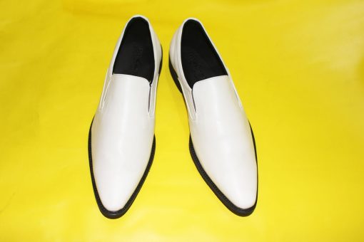 Giày Tây Nam Loafer Màu Trắng Da Bò Thật. Mã Số: T369