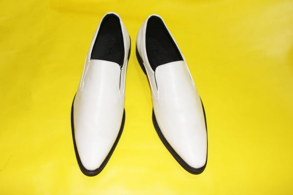 Giày Tây Nam Loafer Màu Trắng Da Bò Thật. Mã Số: T369