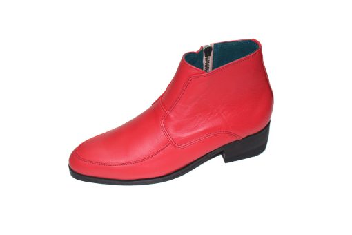 Giày Zipper Boots Nam Màu Đỏ Da Bò Thật . Mã số: B345 - Hình ảnh 4