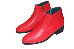 Giày Zipper Boots Nam Màu Đỏ Da Bò Thật . Mã số: B345