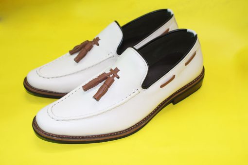 Giày Tây Nam Loafer Màu Trắng Da Bò Thật. Mã Số: T371 - Hình ảnh 4