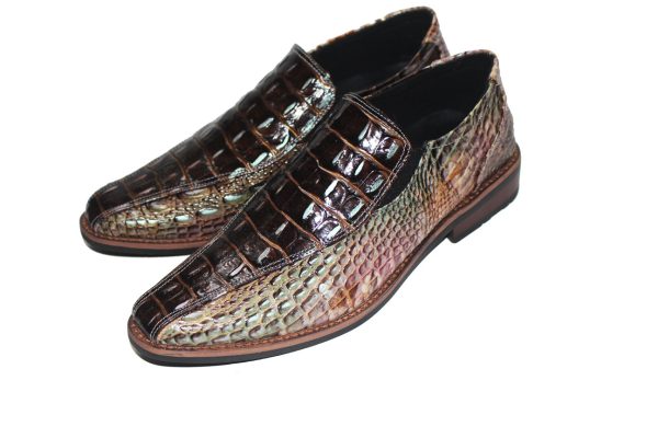 Giày Tây Nam Loafer Da Bò Dập Vân Cá Sấu. Mã Số: T372