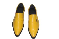 Giày Tây Nam Loafer Da Bò Màu Vàng Mũi Nhọn. Mã Số: T376