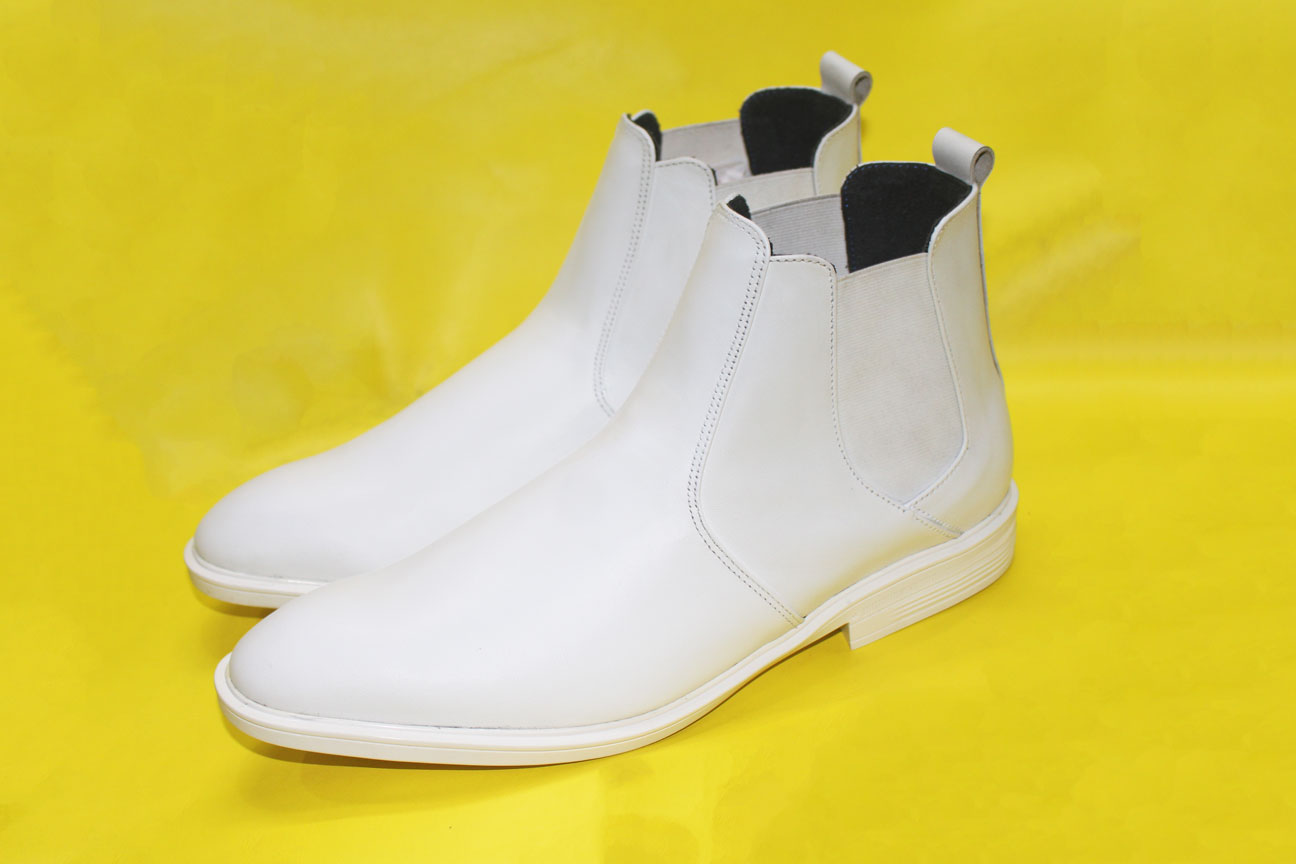 Giày Chelsea Boots Nam Màu Trắng Da Bò Thật . Mã số: B347